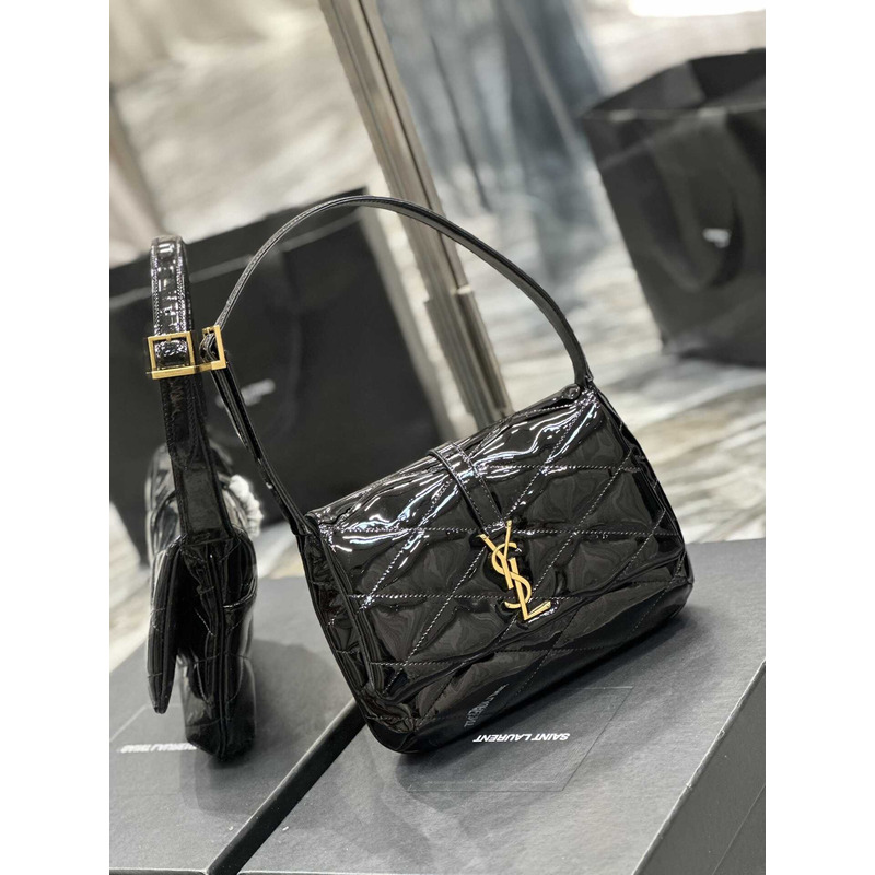 Saint Laurent Le 57 Shoulder Bag In Patent Leather Black