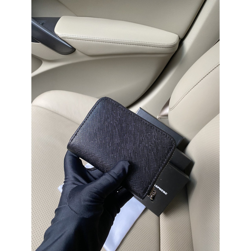 Pra*a leather zip wallet black