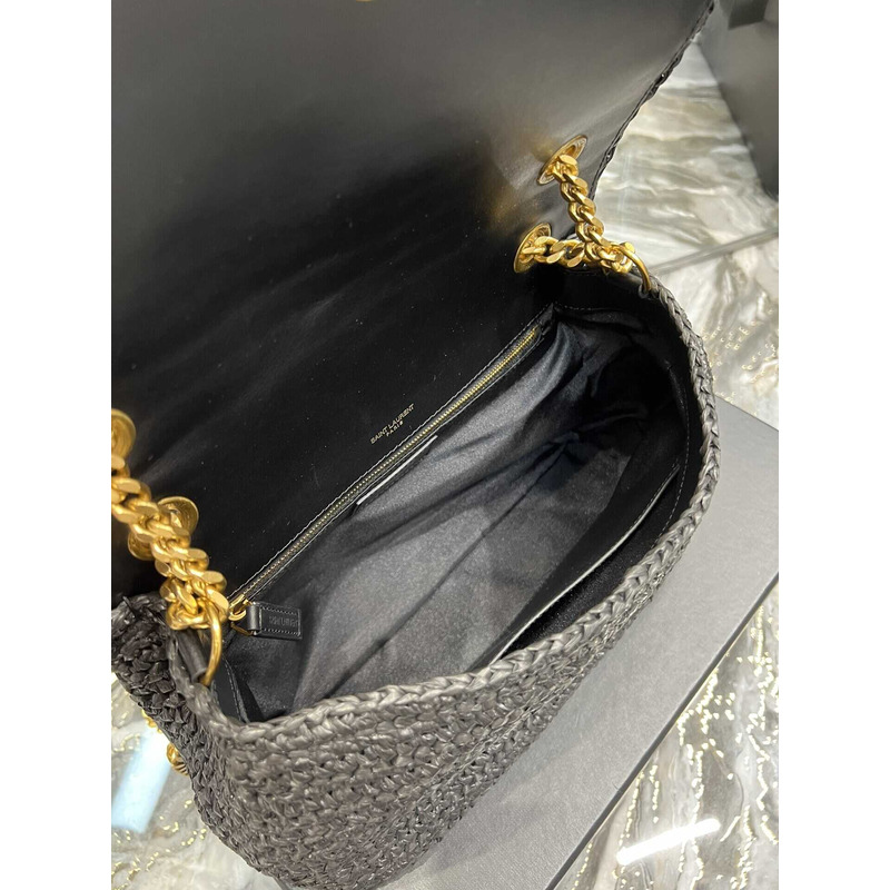 Saint Laurent Niki Medium Crocheted Shoulder Bag Black