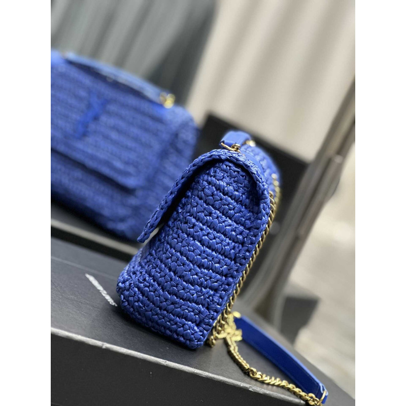Saint Laurent Niki Small Crocheted Shoulder Bag Royal Blue