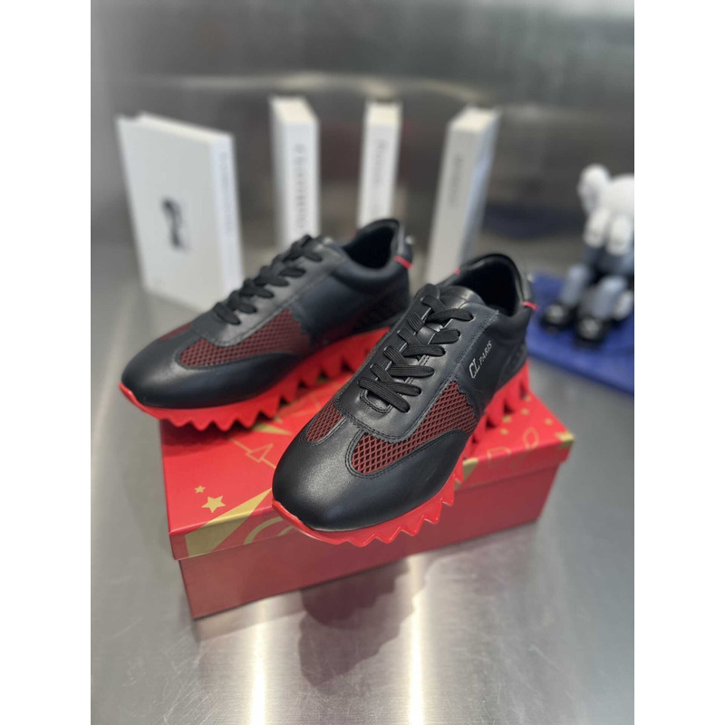 Ch**an louboutin loubishark crystal-embellished sneakers in black/loubi