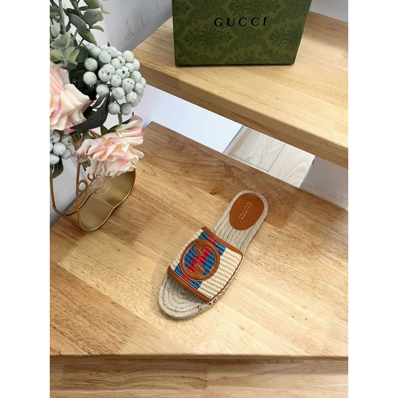 G*u*i pilar gg matelasse espadrille slide sandal multi color