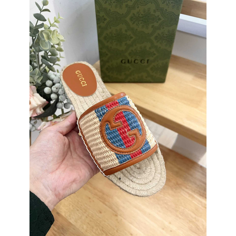G*u*i pilar gg matelasse espadrille slide sandal multi color