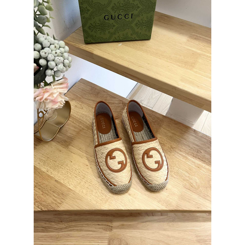 G*u*i interlocking g espadrilles beige and brown