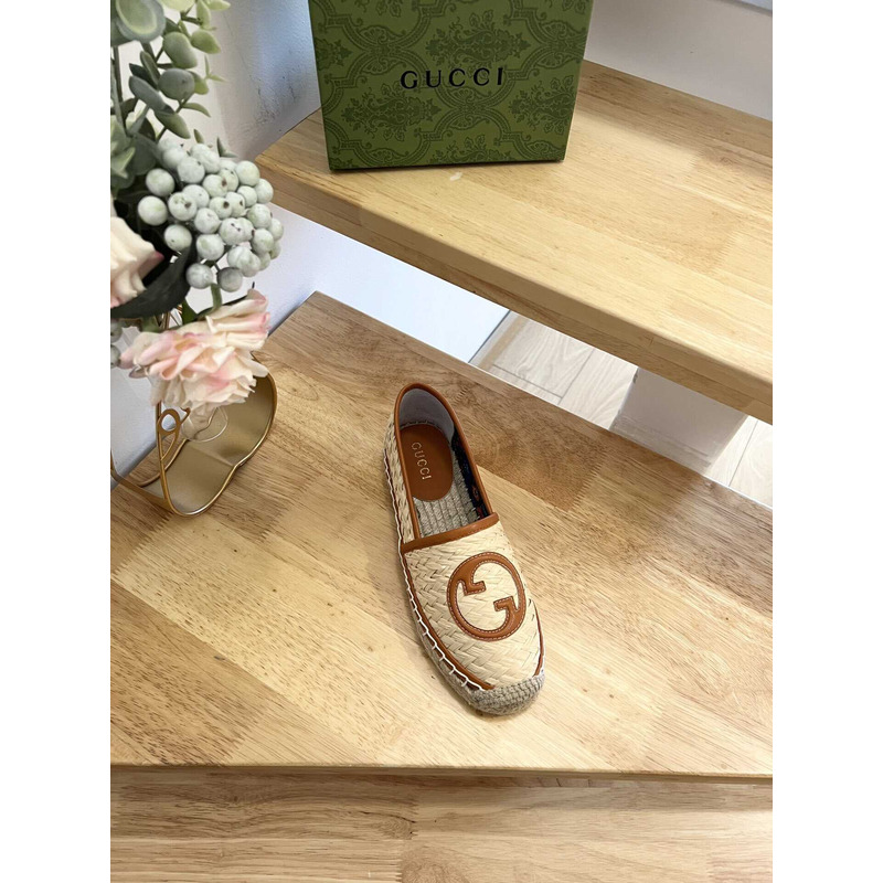 G*u*i interlocking g espadrilles beige and brown