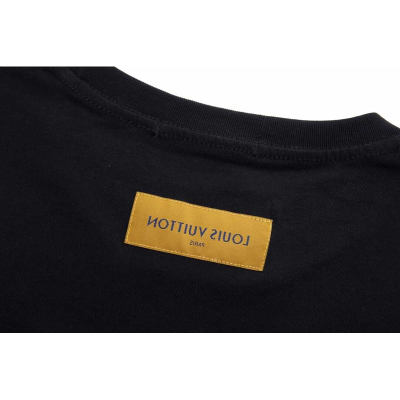 l**is V*t*n logo cotton t-shirt black