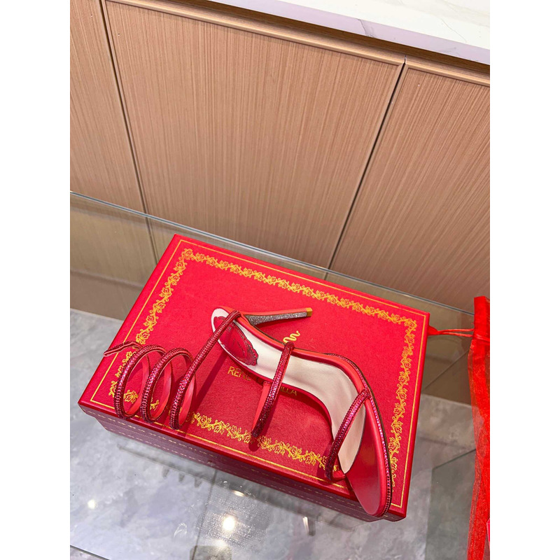 Rene Caovilla Caovilla Cleo Jewel Stiletto Sandals Red