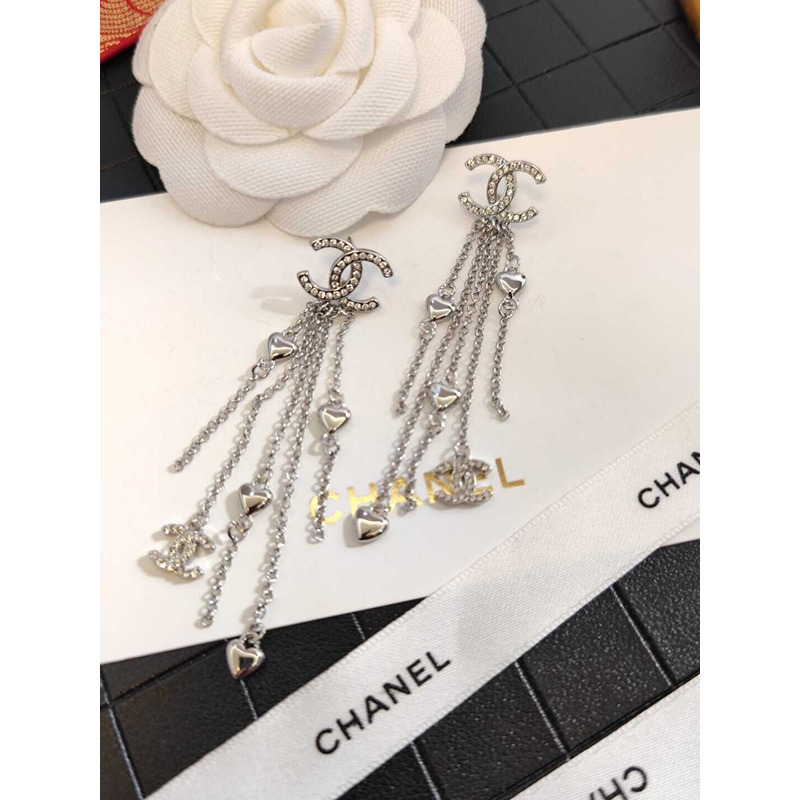 Ch*el cc drop earrings silver