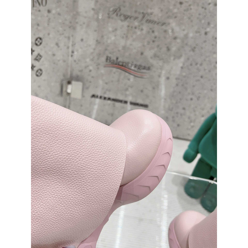 Givenchy Shark Lock Biker Ankle Boots In Grained Leather Pink