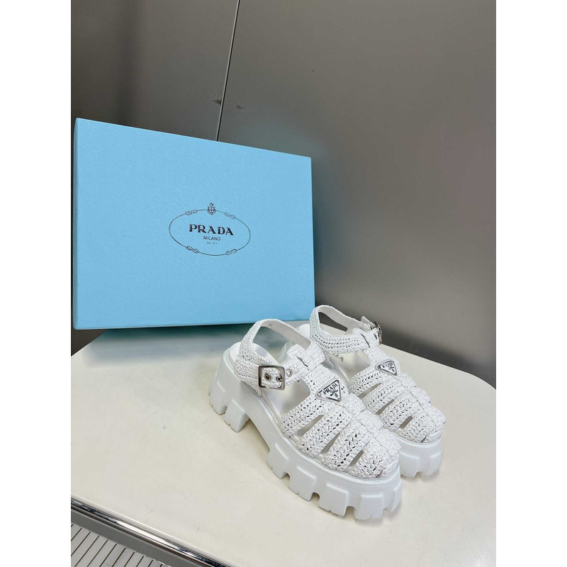 Pra*a knit boulder foam rubber 55mm sandal light blue