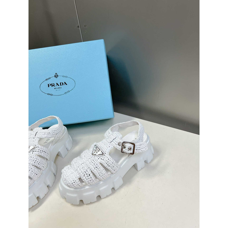 Pra*a knit boulder foam rubber 55mm sandal light blue