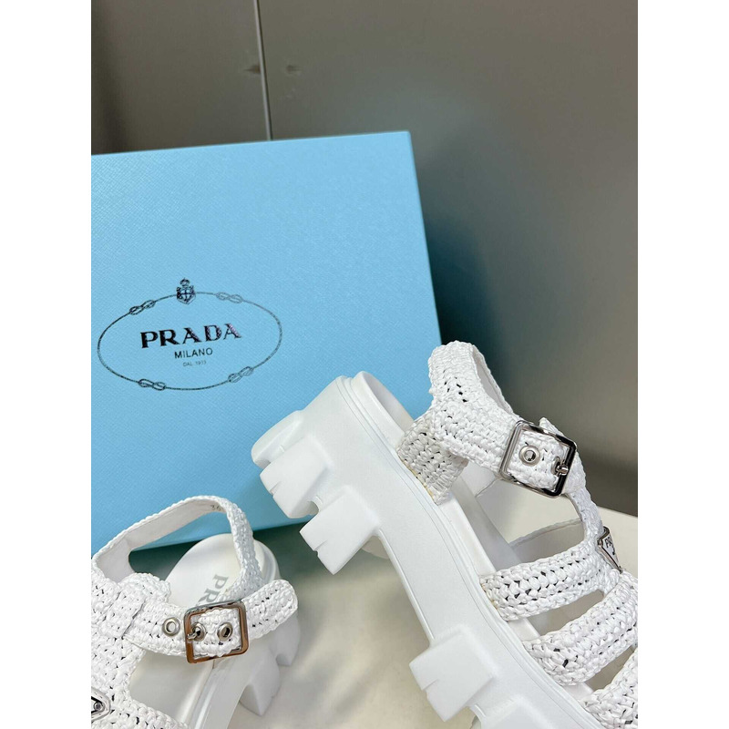 Pra*a knit boulder foam rubber 55mm sandal light blue