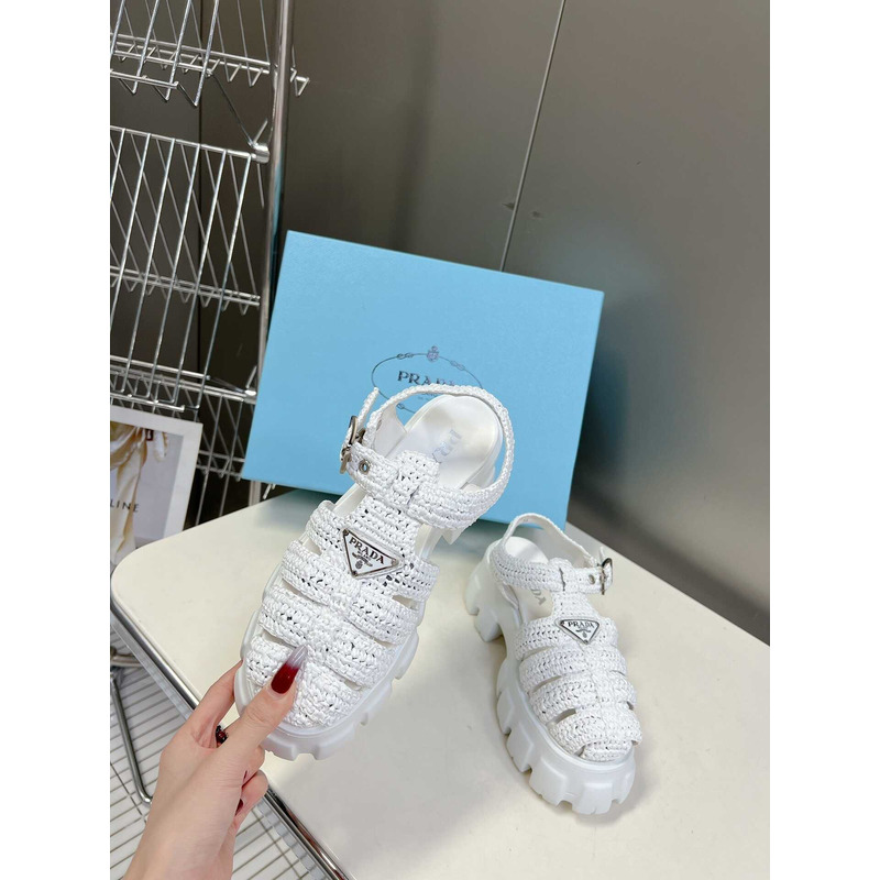 Pra*a knit boulder foam rubber 55mm sandal light blue