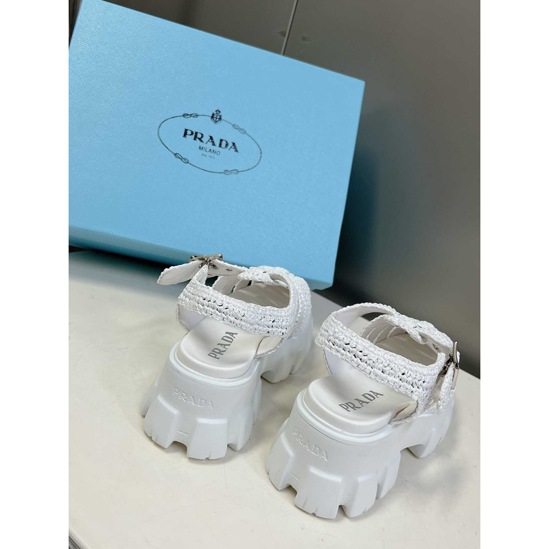 Pra*a knit boulder foam rubber 55mm sandal light blue