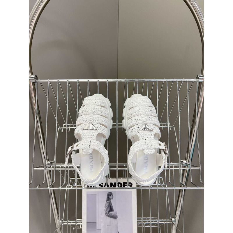 Pra*a knit boulder foam rubber 55mm sandal light blue