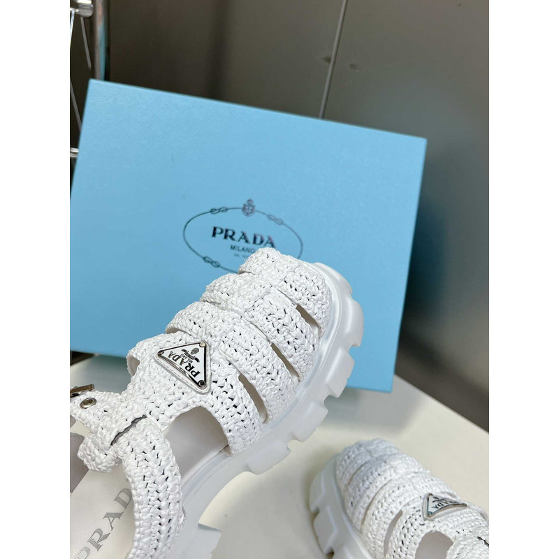 Pra*a knit boulder foam rubber 55mm sandal light blue