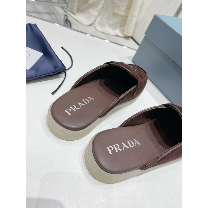 Pra*a suede sandals brown