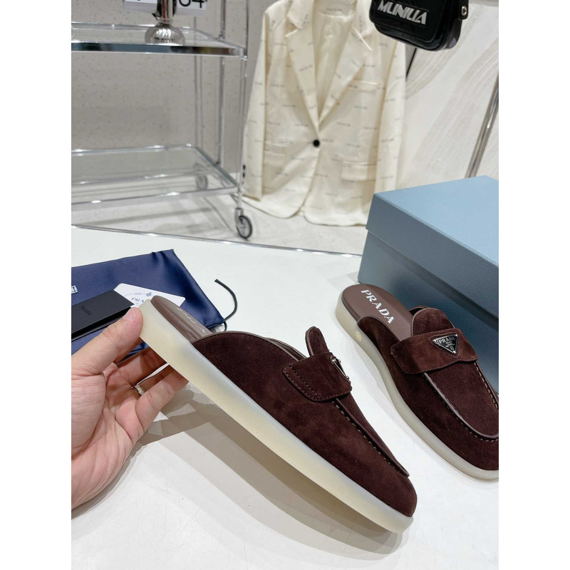 Pra*a suede sandals brown