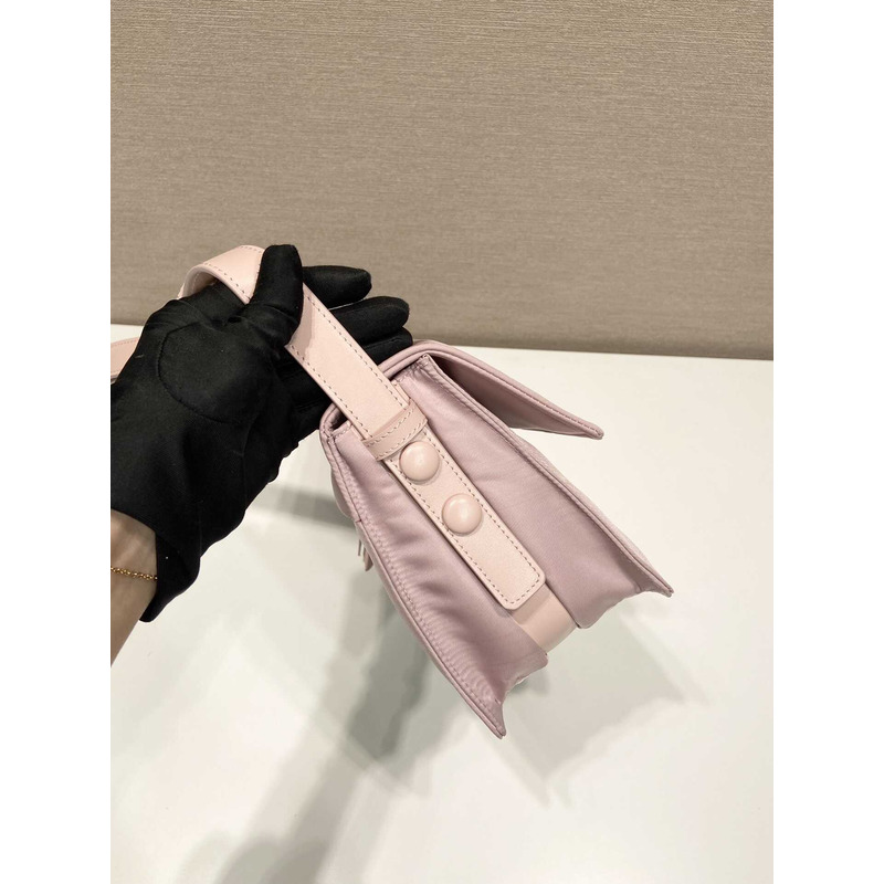 Pra*a re-nylon small padded shoulder bag pink