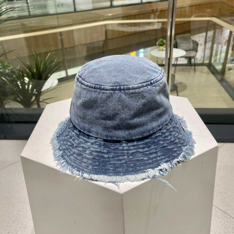 Pra*a denim bucket hat with daisy blue