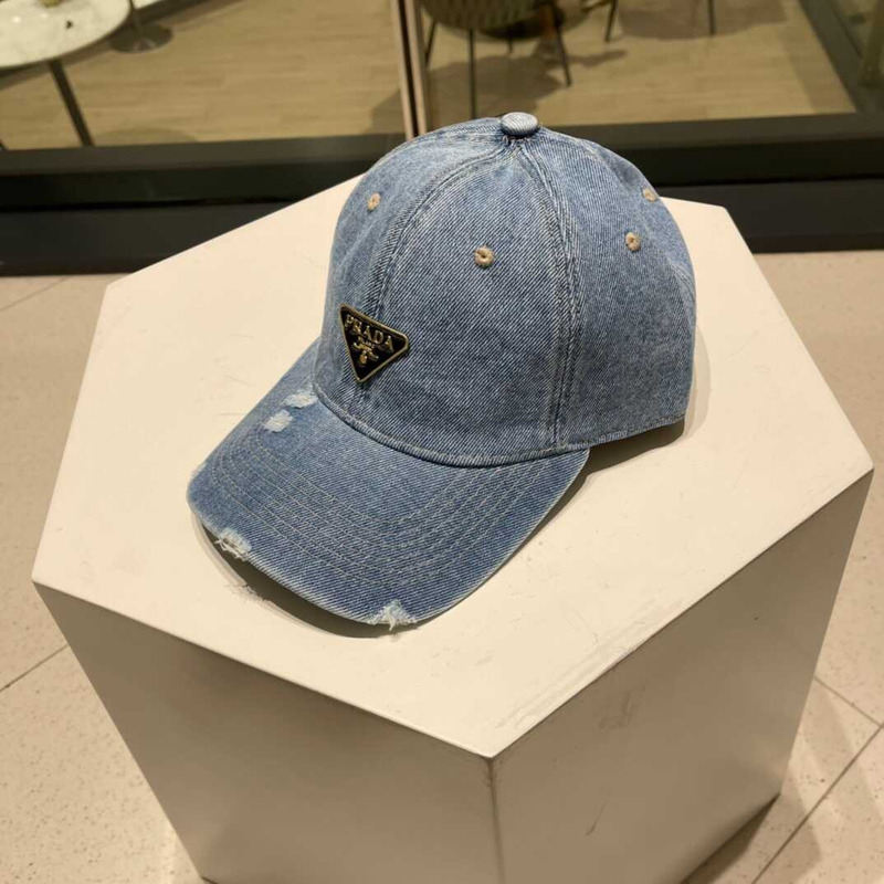 Pra*a denim baseball cap blue