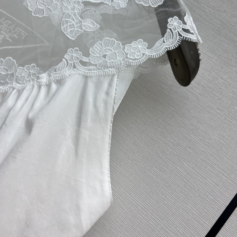 Pra*a lace patchwork sleeveless top white