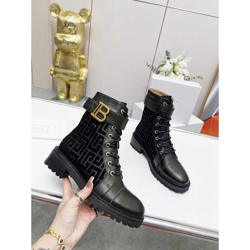 Balmain Ranger Romy Jacquard Booties Black
