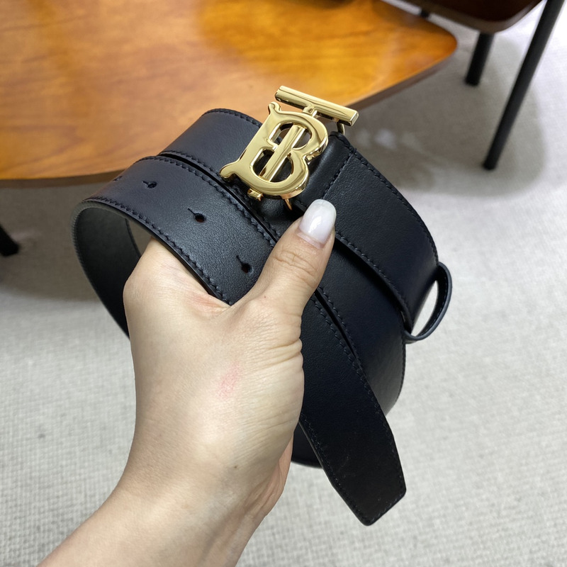 B**rrytb gold logo smooth leather reversible belt