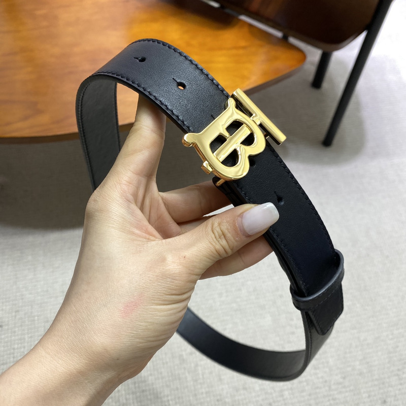 B**rrytb gold logo smooth leather reversible belt