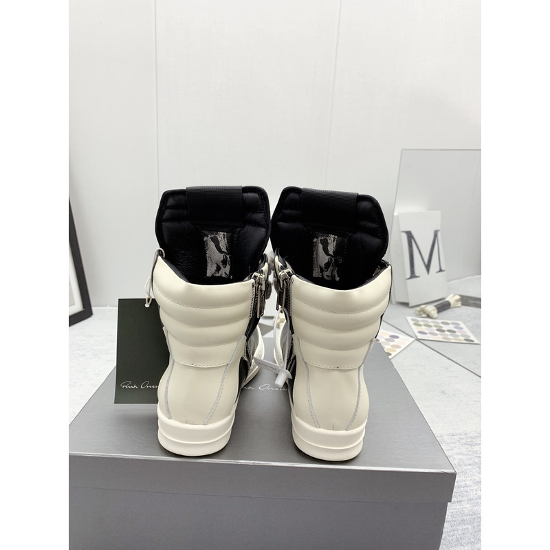 Rick Owens Geobasket High Top Sneakers Thick Lace Black