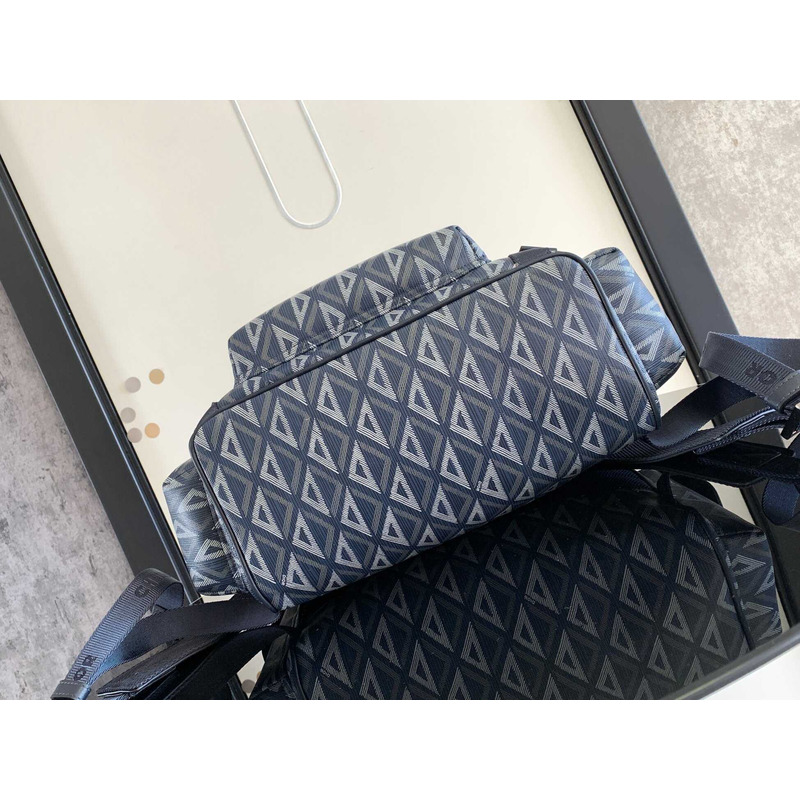 d*or hit the road backpack d*or blue cd Di*m*nd canvas and smooth calfskin