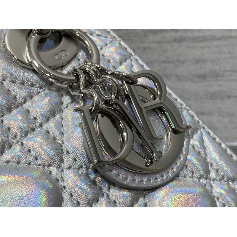 D*or mini lady D*or bag lambskin opaline gray