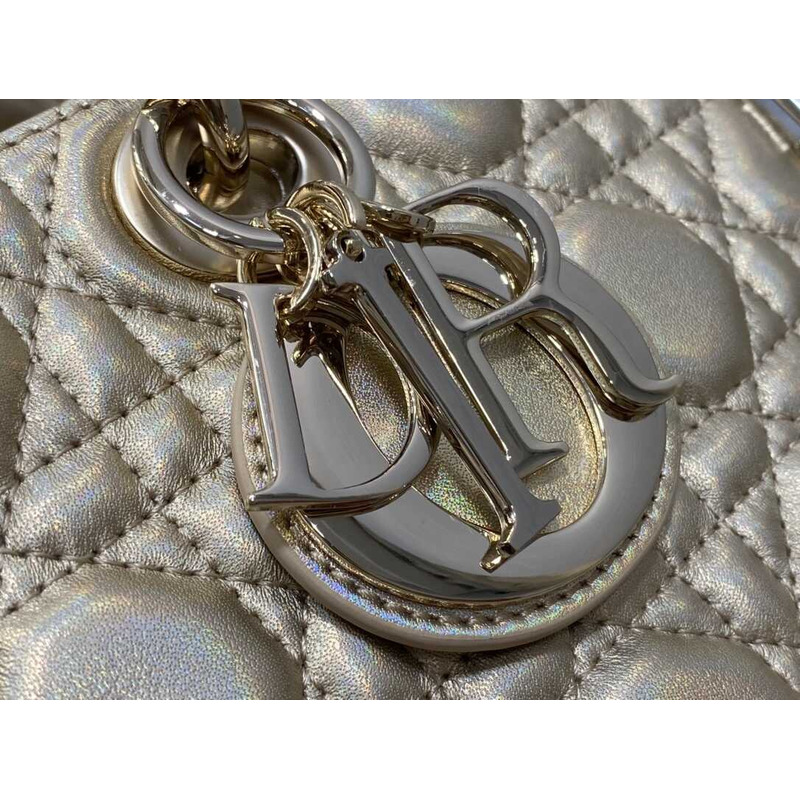 D*or medium lady d-joy bag lambskin champagne