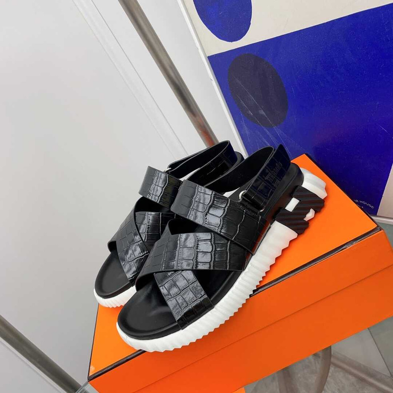 H**mes electric sandal black