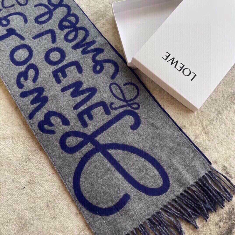 Loewe Luo Yiwei Unisex Graffiti Double-sided Scarf Blue