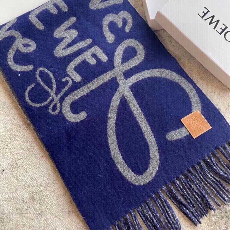 Loewe Luo Yiwei Unisex Graffiti Double-sided Scarf Blue