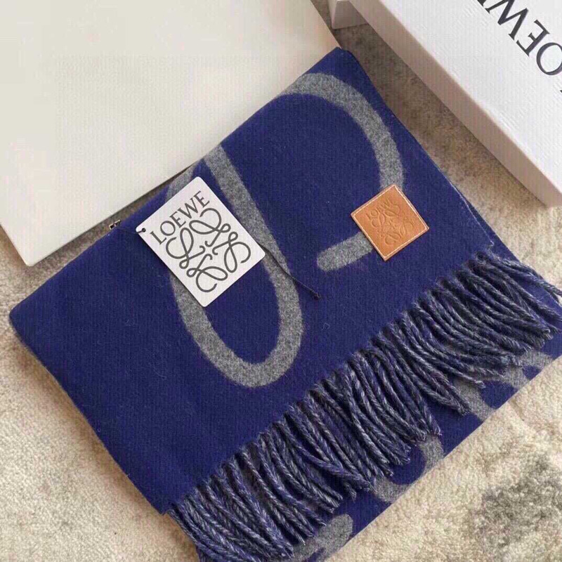 Loewe Luo Yiwei Unisex Graffiti Double-sided Scarf Blue