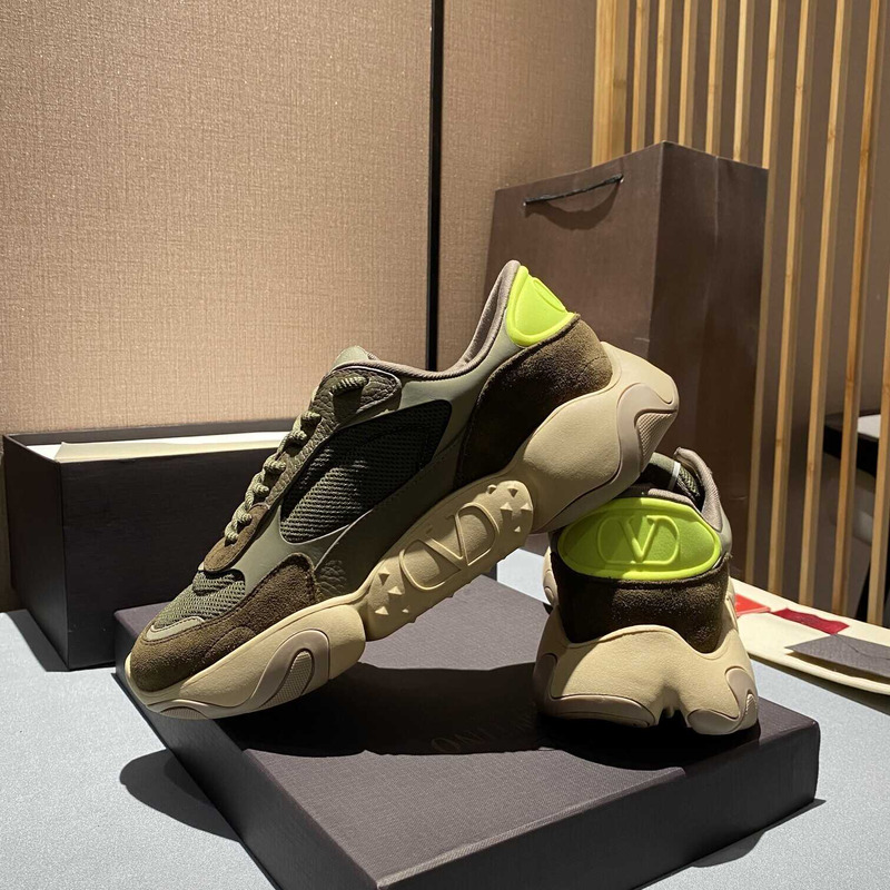 Valentino Garavani Army Green Bubbleback Sneakers