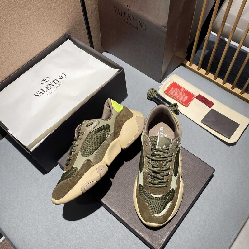 Valentino Garavani Army Green Bubbleback Sneakers