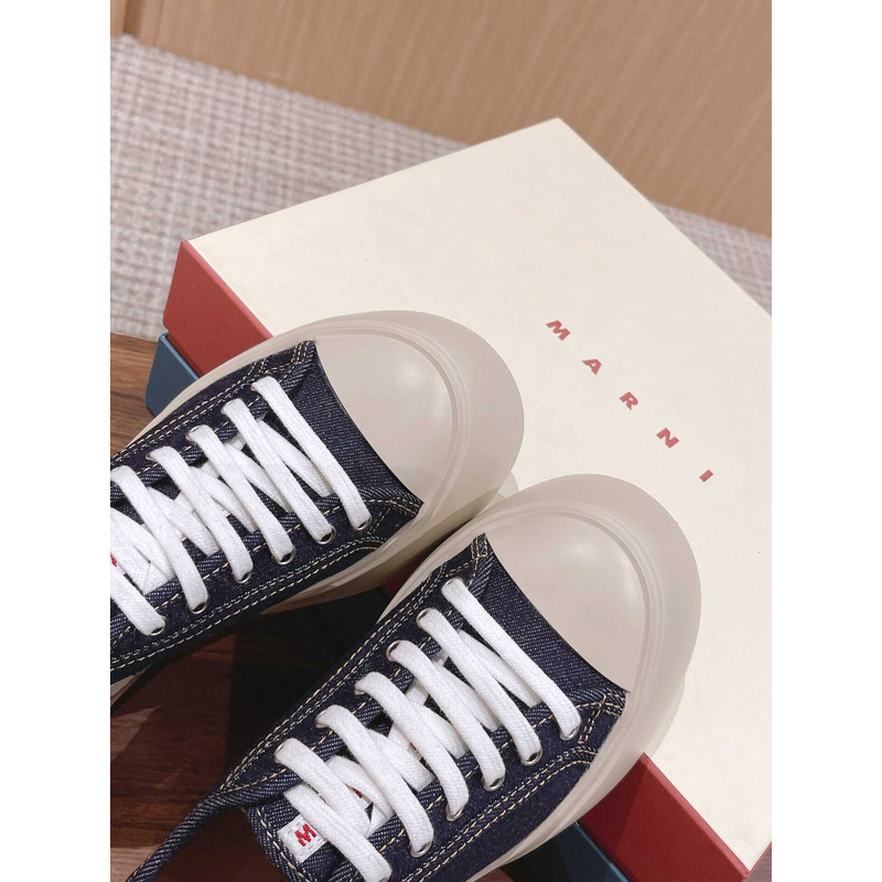 Marni Pablo Canvas Low-top Sneakers Denim Blue