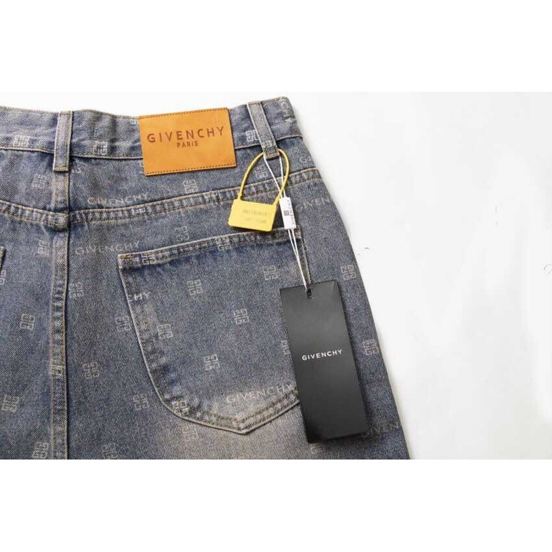 Givenchy 4G Wide-leg Jeans Washed Blue