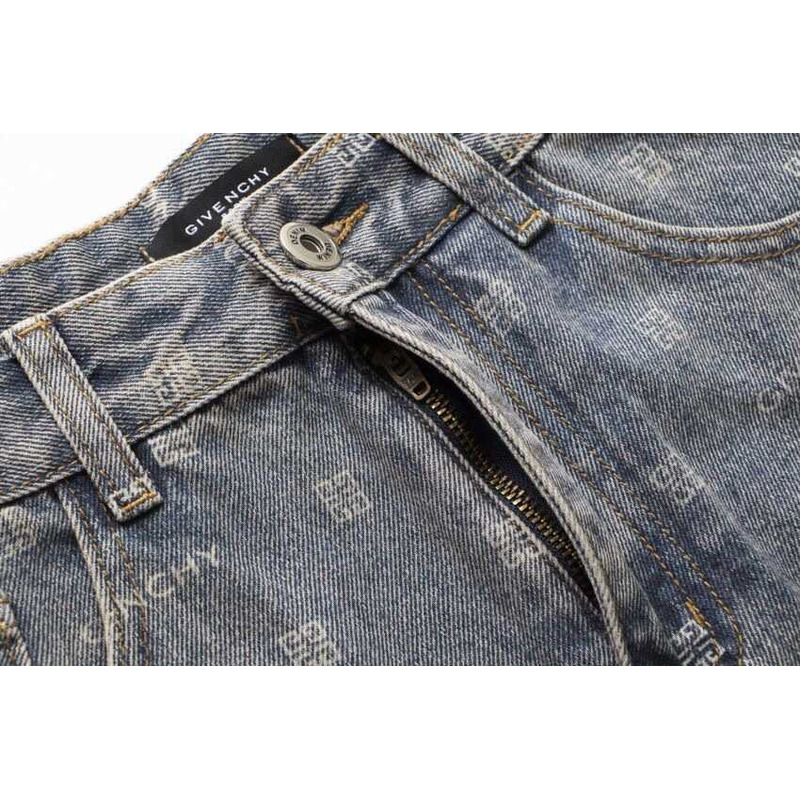 Givenchy 4G Wide-leg Jeans Washed Blue