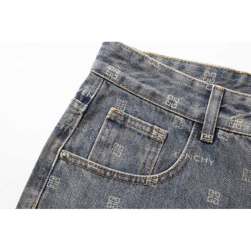 Givenchy 4G Wide-leg Jeans Washed Blue