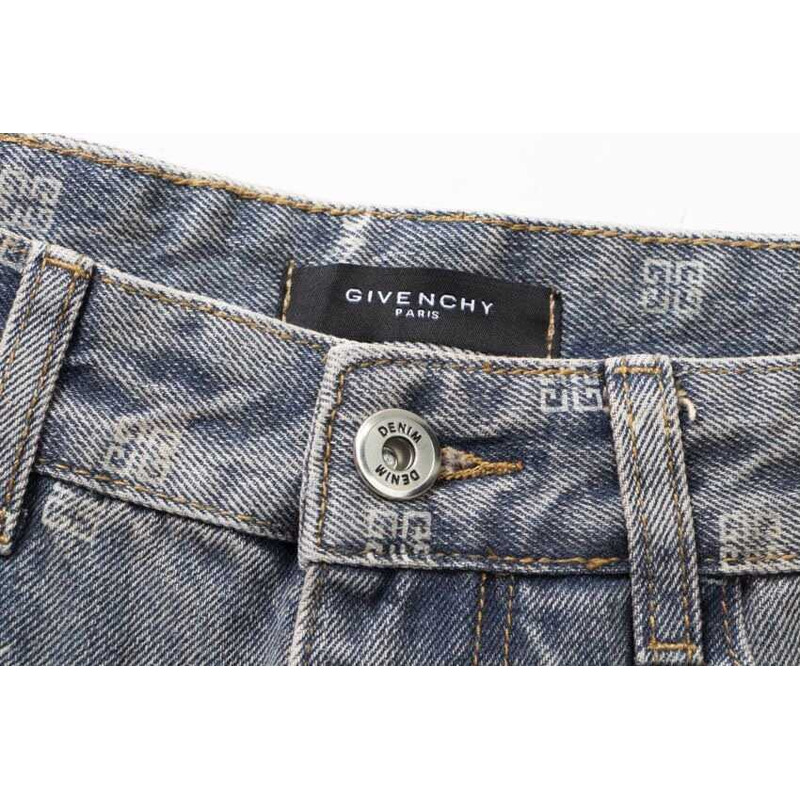 Givenchy 4G Wide-leg Jeans Washed Blue