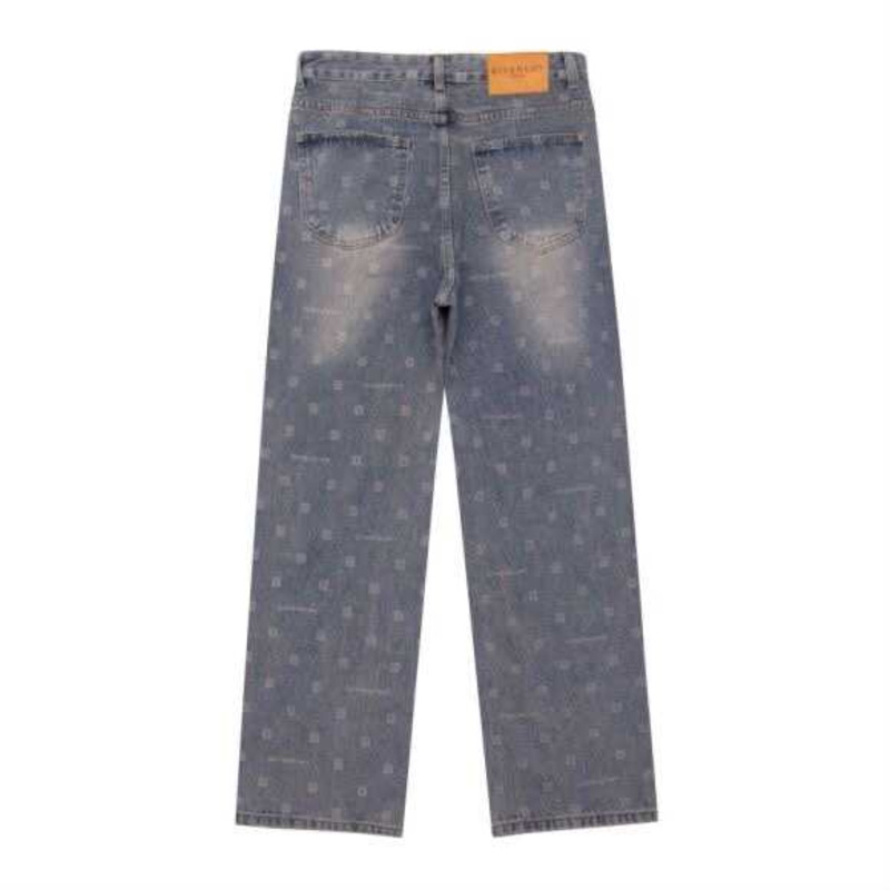 Givenchy 4G Wide-leg Jeans Washed Blue