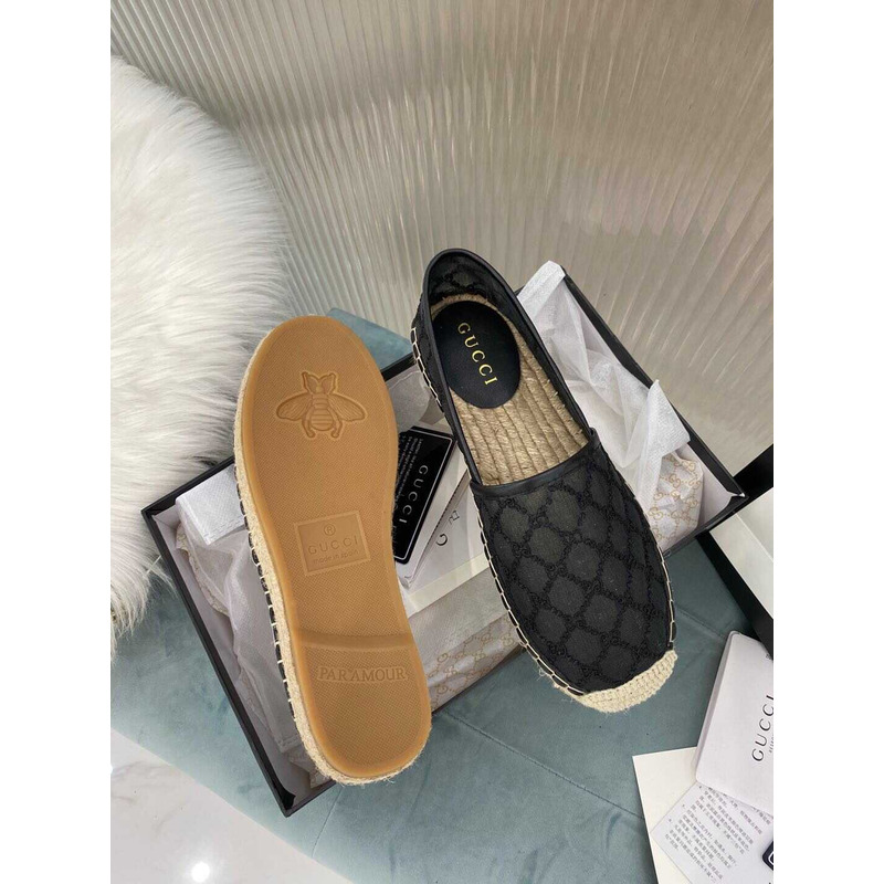 G*u*i gg canvas espadrilles flat shoes black women