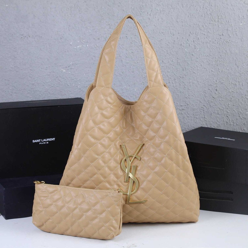 D*or saint laurent icare oversized shopping bag in quilted lambskin beige