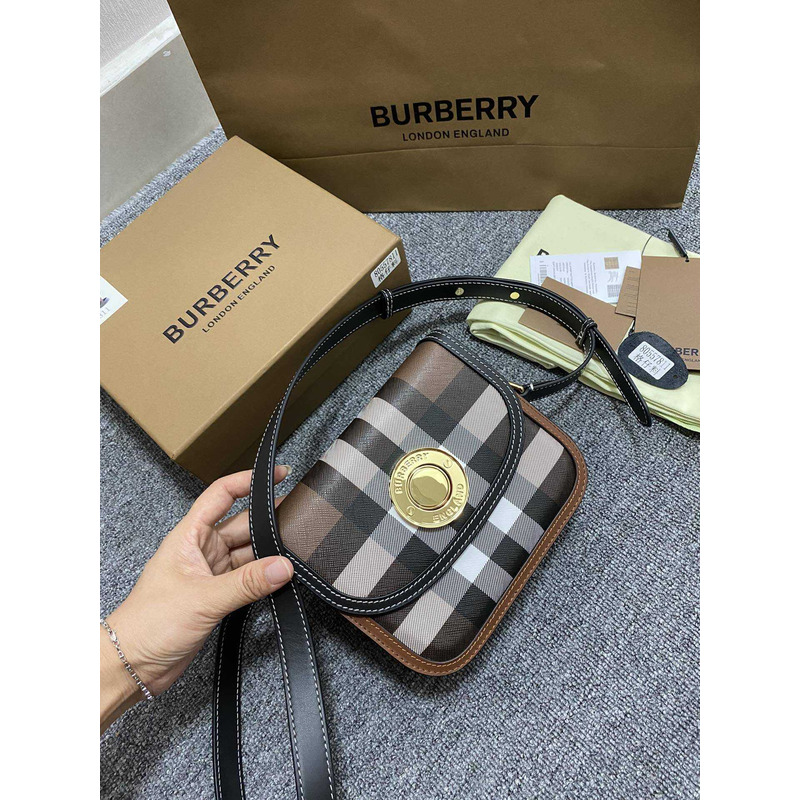 B**rry small elizabeth bag in check and leather brown