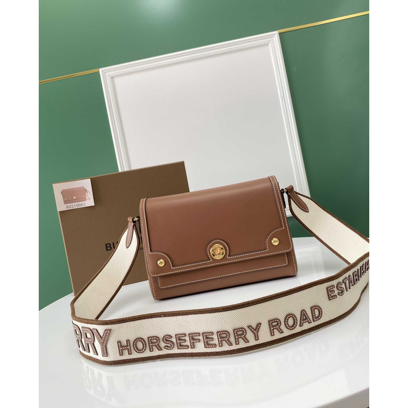 B**rry note brown topstitch leather crossbody bag
