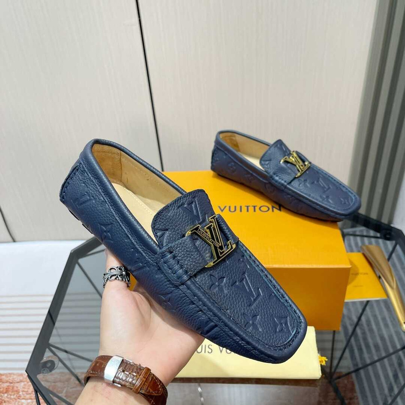 l**is V*t*n hockenheim moccasin loafer dark blue